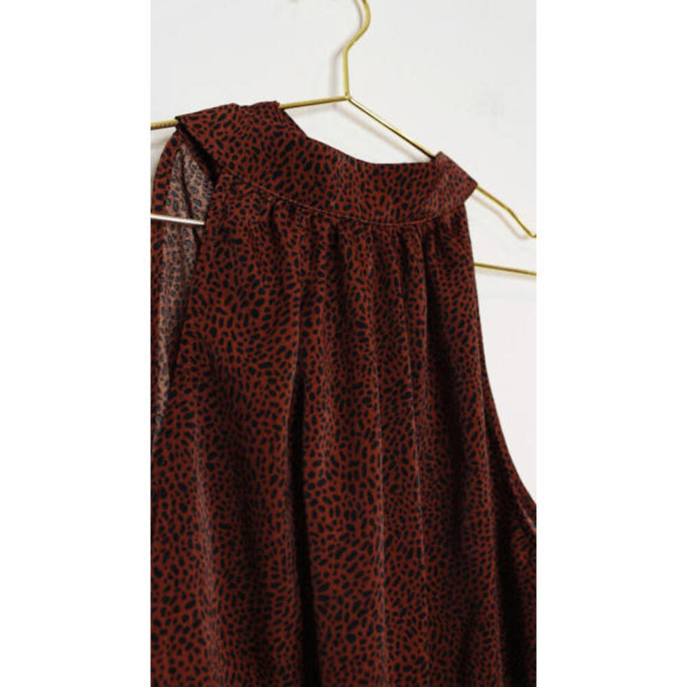 Liverpool LA Spotted High Neck Tie Bow Sleeveless Satin Blouse - Medium - Picture 3 of 3